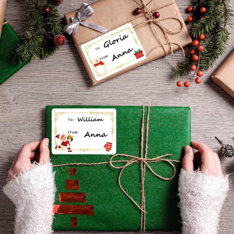 Ccswybf 150 Pcs Christmas Tags, Self Adhesive Xmas Gift Tags Christmas Labels Stickers Christmas Name Labels for Present Party Bags Cards Envelope - Image 5